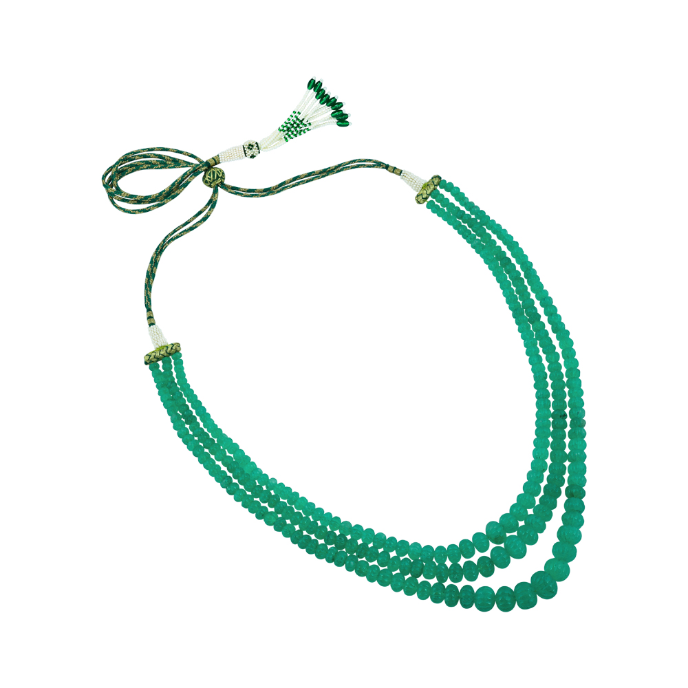 Multi-Layer Emerald Bead Necklace